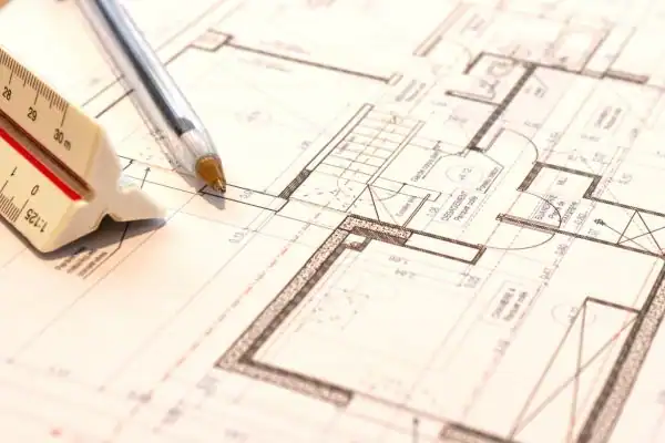 Image of architect Haverhill drawings